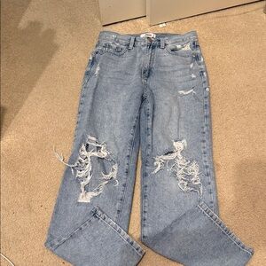 American Threads Light Blue Ripped Boyfriend Jeans